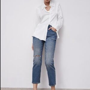 ZARA SATIN EFFECT WHITE TOP SIZE XS